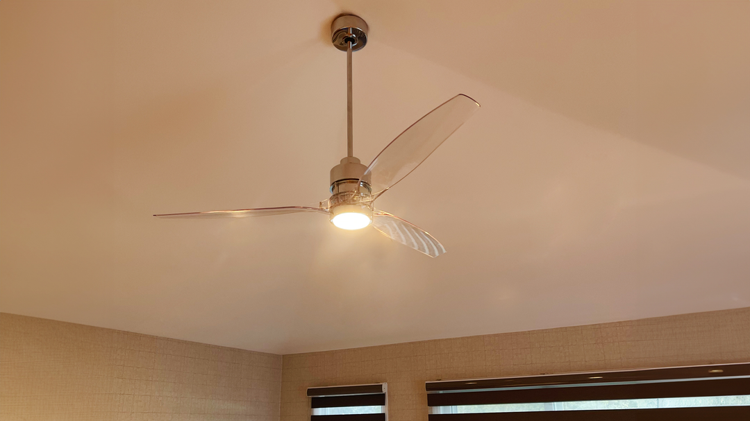 Hanging ceiling fan with light