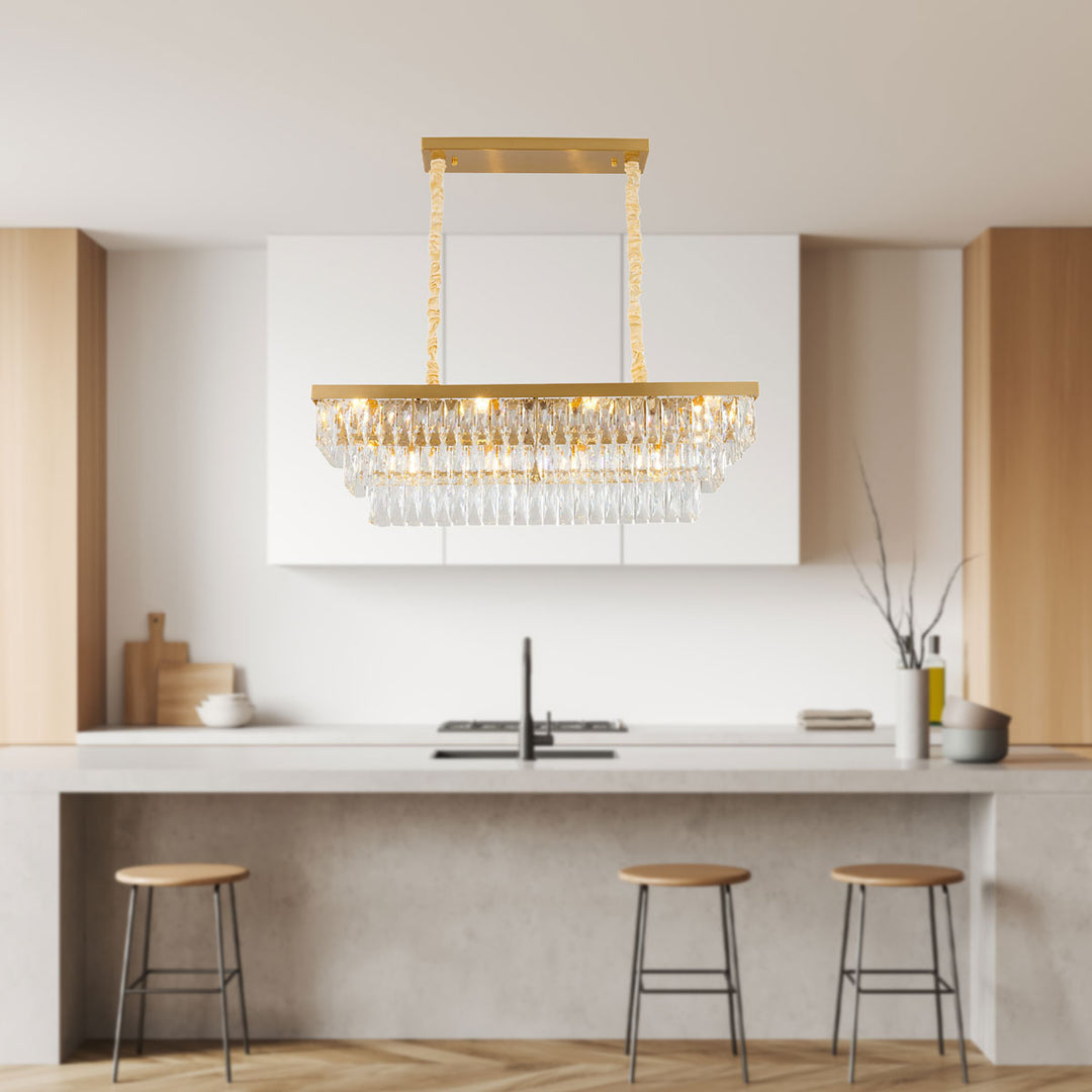 Lexington House  12 Light Chandelier  Gold