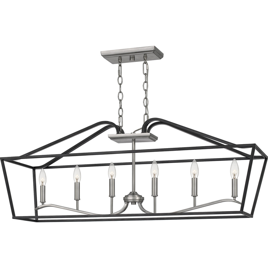 Quoizel - CTA642MBK - Six Light Island Chandelier - Catalina - Matte Black