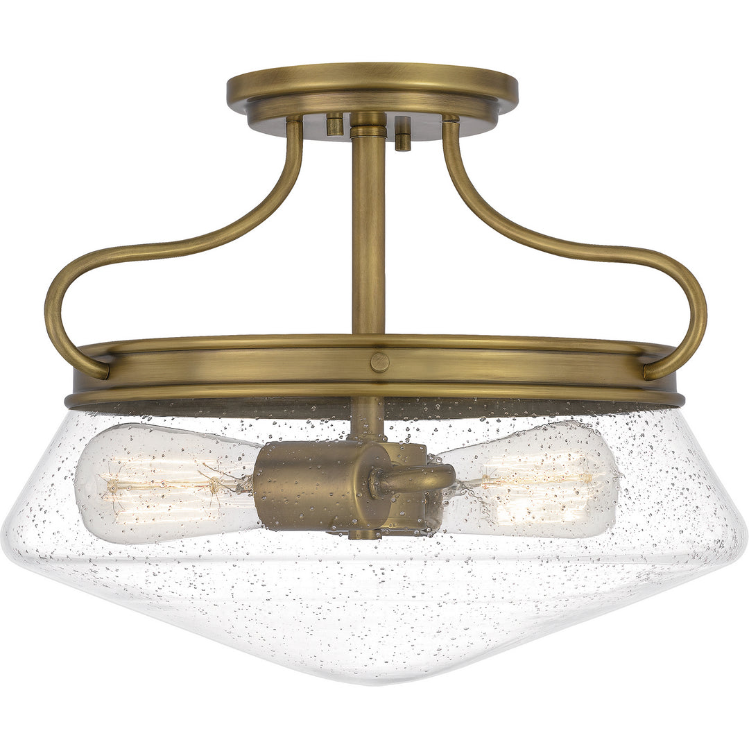 Quoizel - QF5222WS - Two Light Semi Flush Mount - Tucker - Weathered Brass