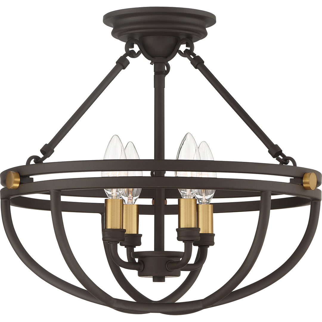 Quoizel - SRG1716WT - Four Light Semi-Flush Mount - Sergeant - Western Bronze