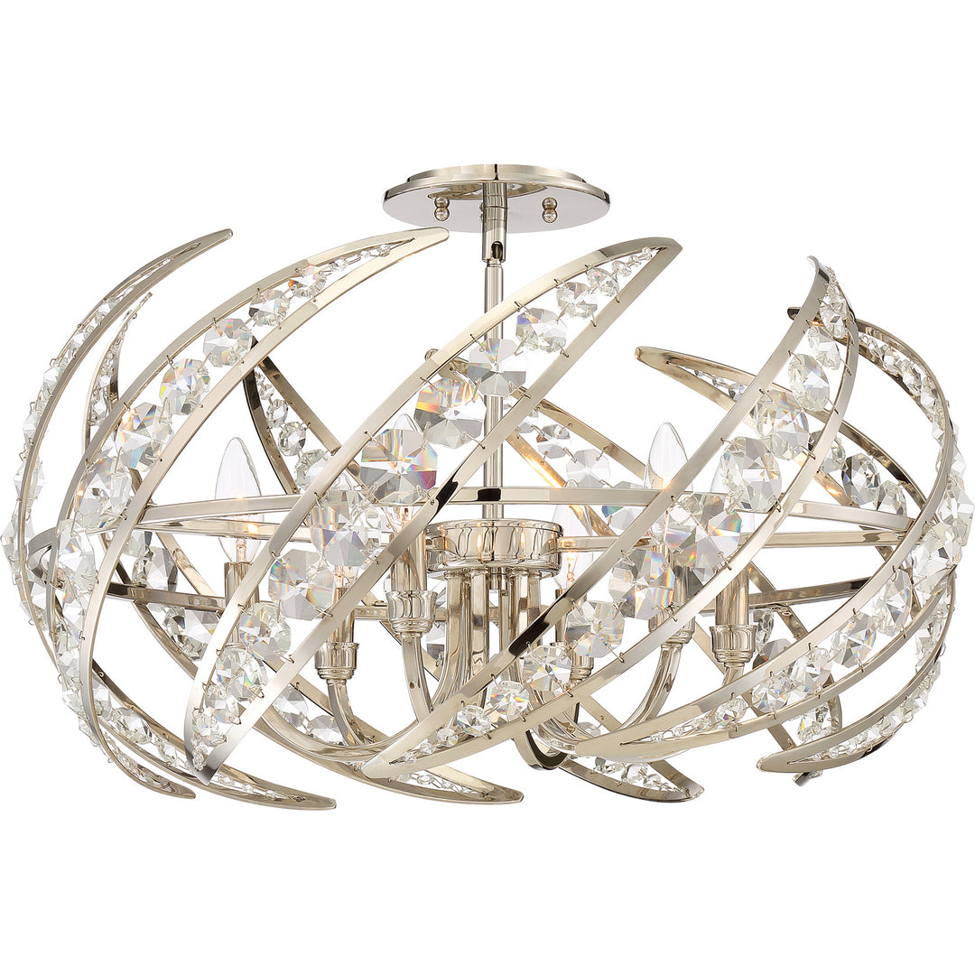 Quoizel - PCCN1724PK - Six Light Semi-Flush Mount - Crescent - Polished Nickel