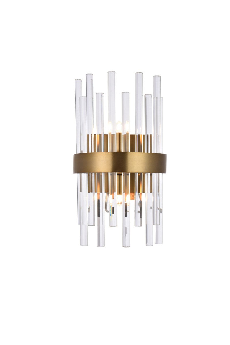 Guisseppe Designs - 3000W8G - Two Light Wall Sconce - Dallas - Gold And Clear