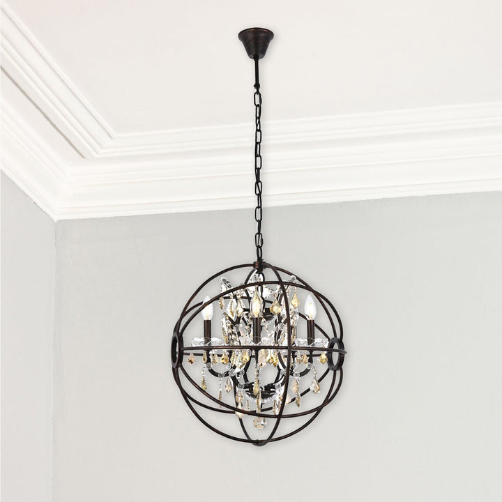 Guisseppe Designs - 1130D17DB/RC - Four Light Pendant - Geneva - Dark Bronze