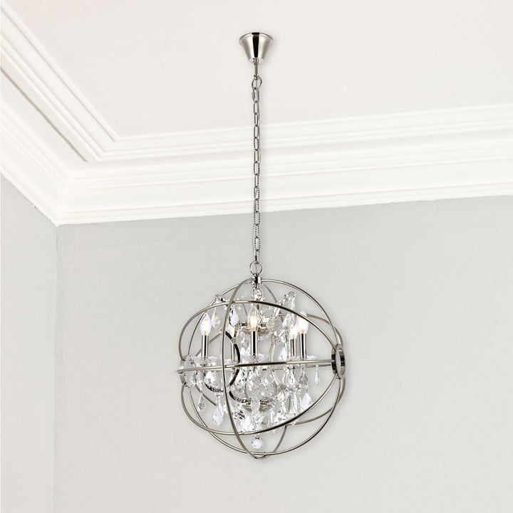 Giuseppe Designs 4 light polished nickel Pendant