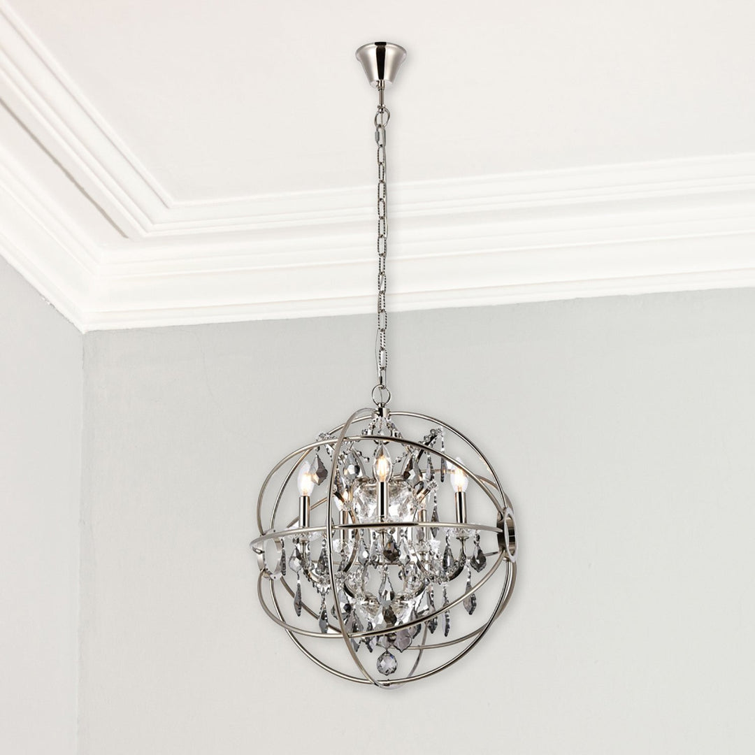 Guisseppe Designs - 1130D17PN/RC - Four Light Pendant - Geneva - Polished Nickel