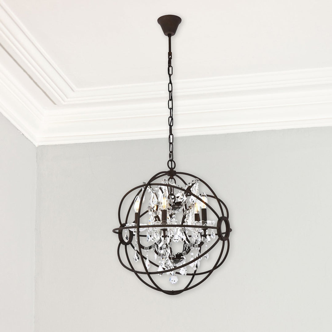 Guisseppe Designs - 1130D20DB-GT/RC - Five Light Pendant - Geneva - Dark Bronze