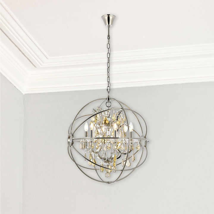 Giuseppe Designs 5 light polished nickel Pendant