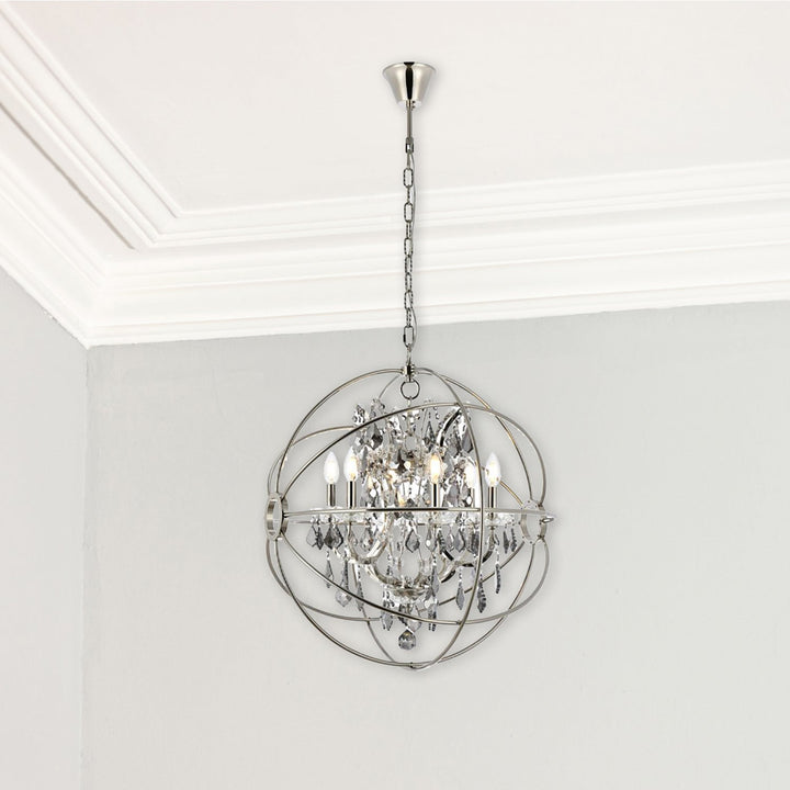 Giuseppe Designs 5 light polished nickel Pendant