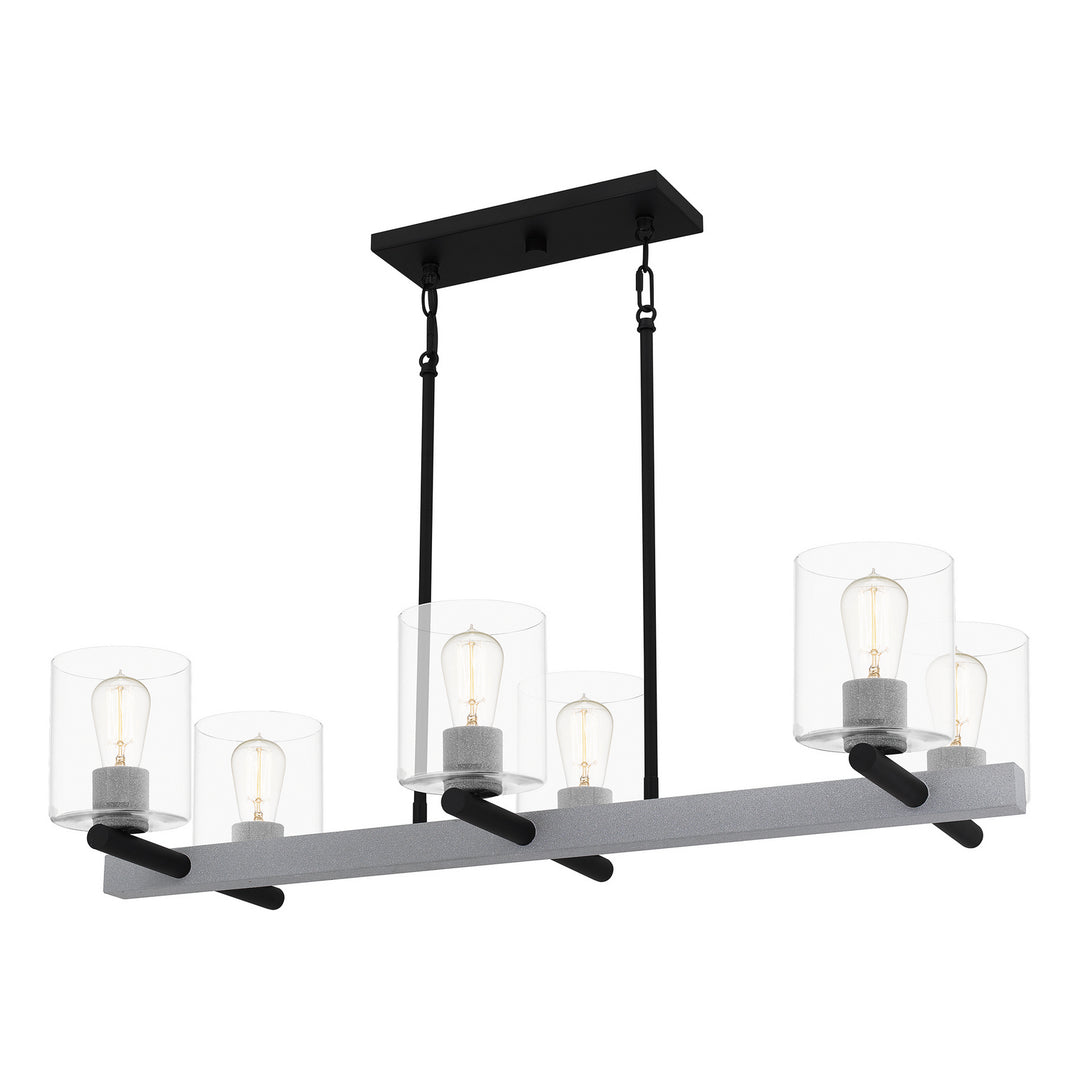 Quoizel - CDW138MBK - Six Light Linear Chandelier - Caldwell - Matte Black