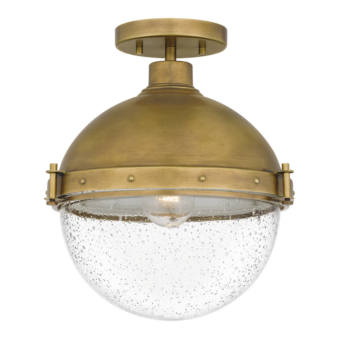 Quoizel - PIN1712WS - One Light Semi Flush Mount - Perrine - Weathered Brass