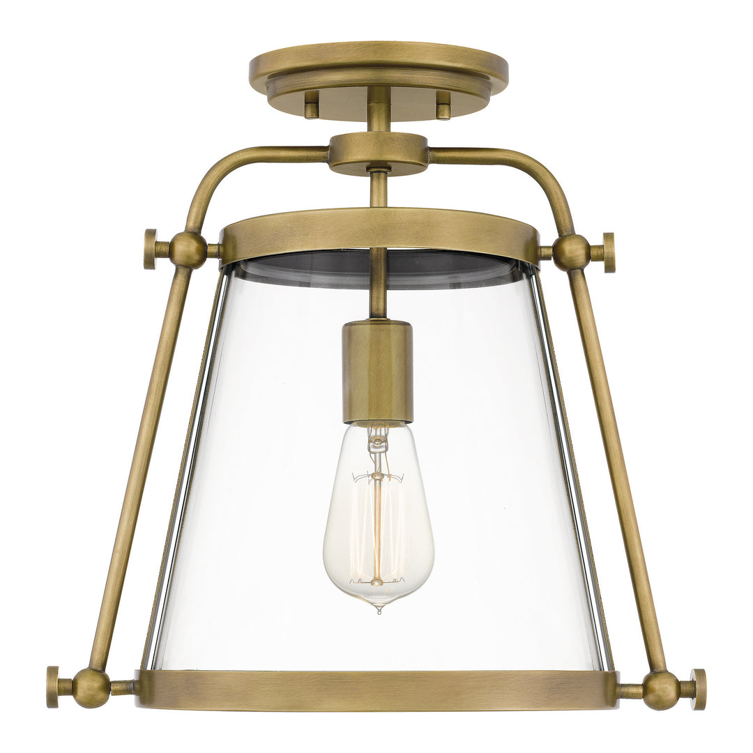 Quoizel - QFL5344WS - One Light Semi Flush Mount - Cardiff - Weathered Brass