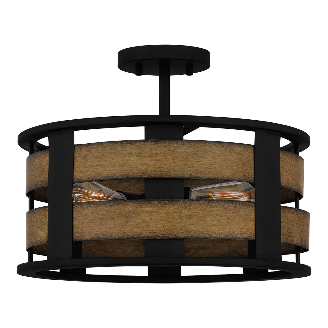 Quoizel - QSF5337MBK - Three Light Semi Flush Mount - Milton - Matte Black