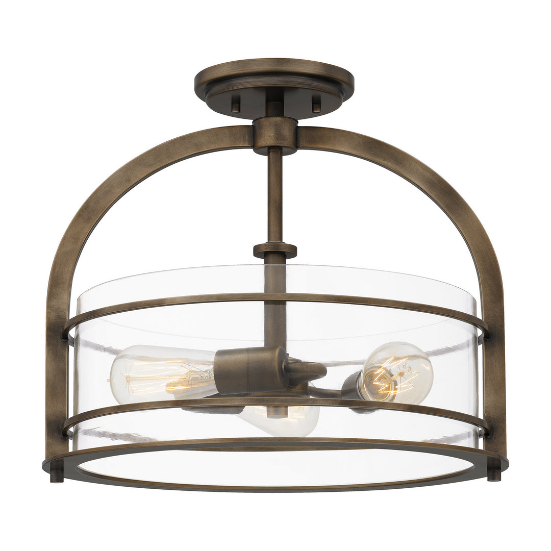 Quoizel - TOS1715SU - Three Light Semi Flush Mount - Toscana - Statuary Bronze