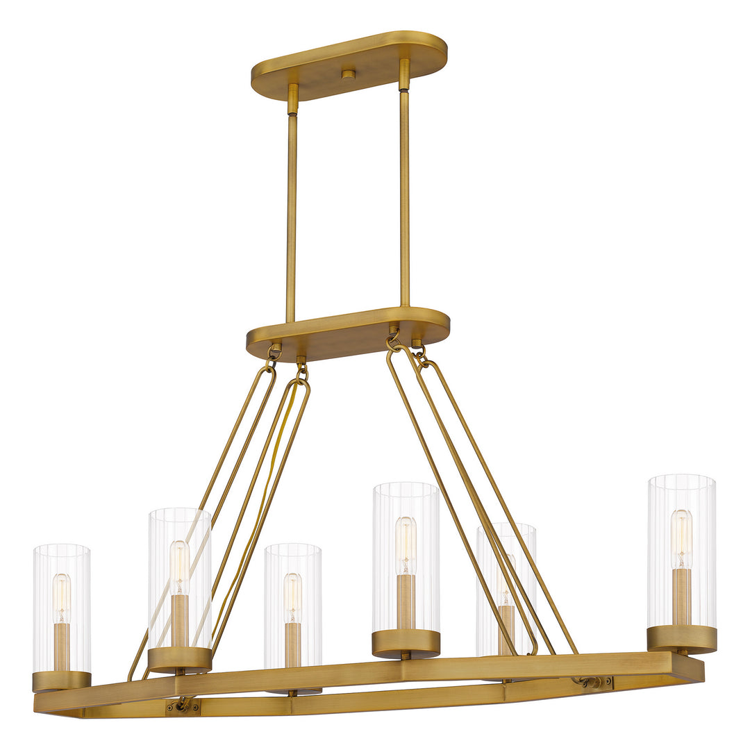 Quoizel - VLS640AB - Six Light Linear Chandelier - Valens - Aged Brass