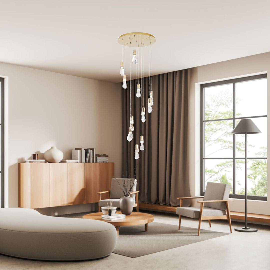 Lexington House  11 Light Chandelier  Brushed Gold