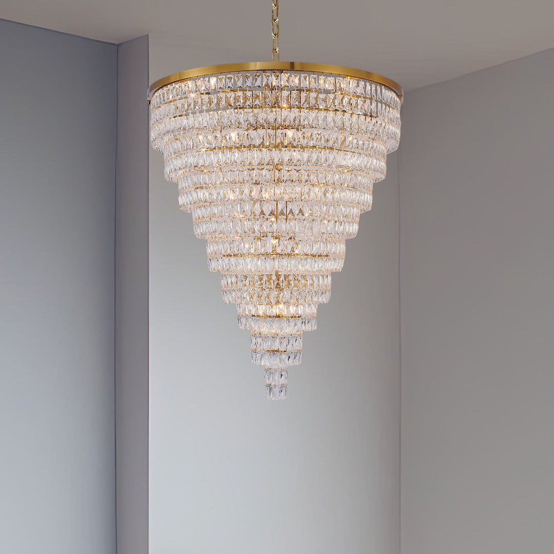 32 Light Chandelier in Gold by Bethel International