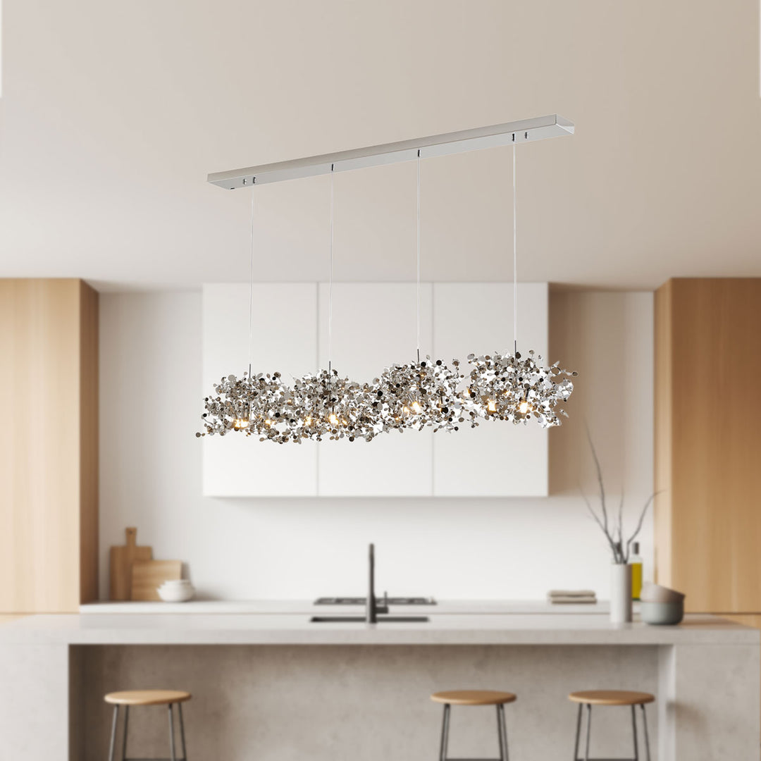 Lexington House  12 Light Island Pendant  Silver