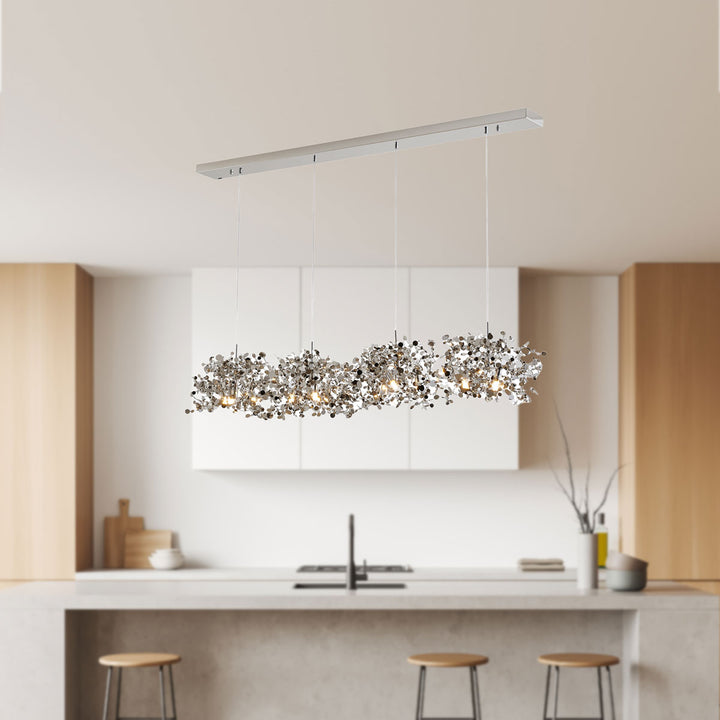 Lexington House  12 Light Island Pendant  Silver