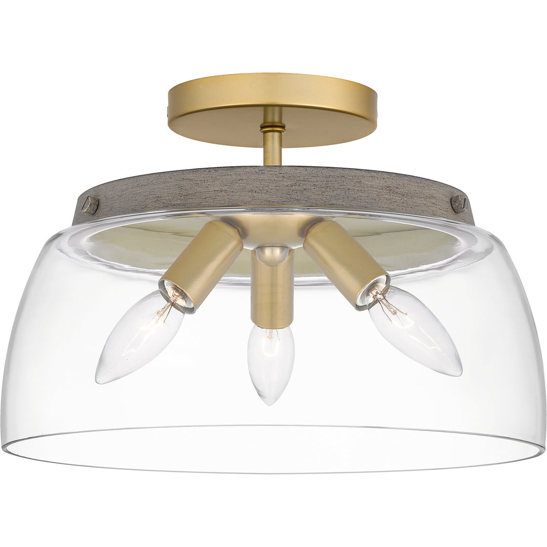 Quoizel - BKT1713LG - Three Light Semi Flush Mount - Burkett - Light Gold