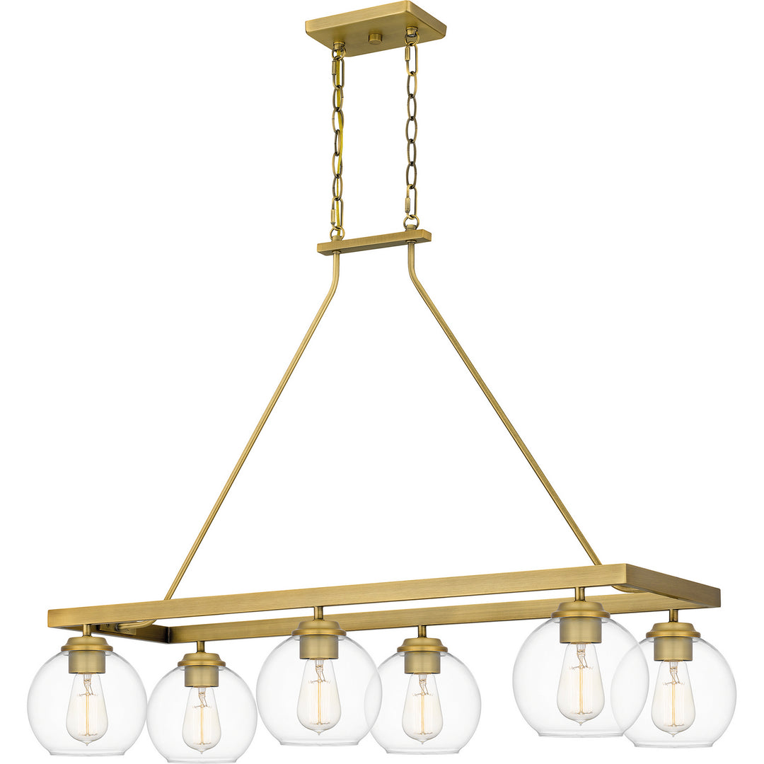 Quoizel - CLD637AB - Six Light Island Chandelier - Celadon - Aged Brass