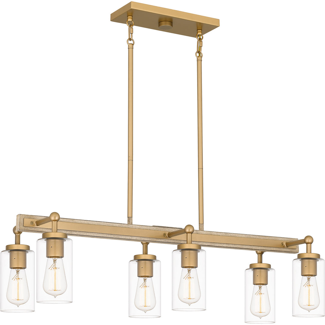 Quoizel - KEL633NWS - Six Light Island Chandelier - Kelleher - Nouveau Painted Weathered Brass