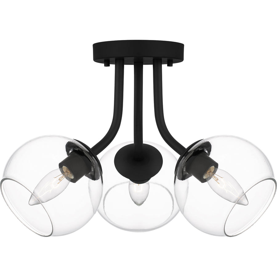 Quoizel - QSF5613MBK - Three Light Semi Flush Mount - Quoizel Semi-Flush Mount - Matte Black