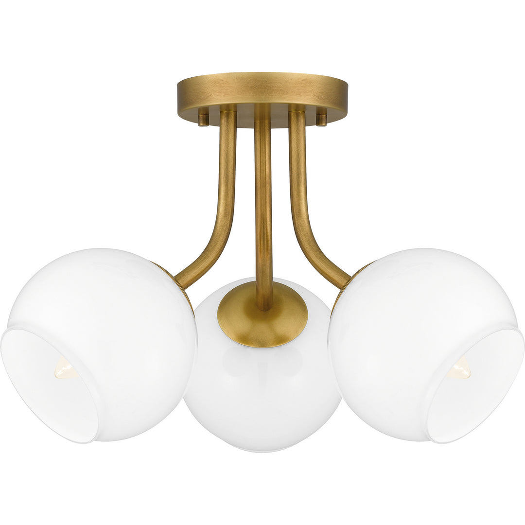 Quoizel - QSF5613WS - Three Light Semi Flush Mount - Quoizel Semi-Flush Mount - Weathered Brass
