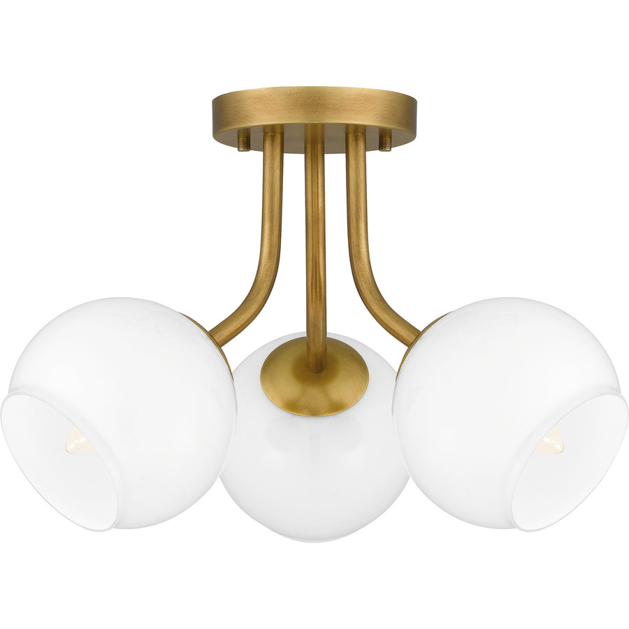 Quoizel - QSF5613WS - Three Light Semi Flush Mount - Quoizel Semi-Flush Mount - Weathered Brass