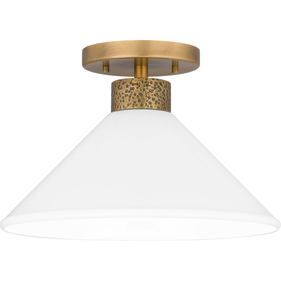 Quoizel - QSF5614WS - One Light Semi Flush Mount - Quoizel Semi-Flush Mount - Weathered Brass