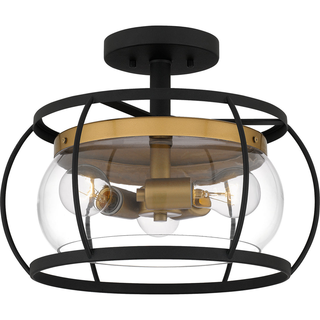 Quoizel - THY1715EK - Three Light Semi Flush Mount - Thyme - Earth Black