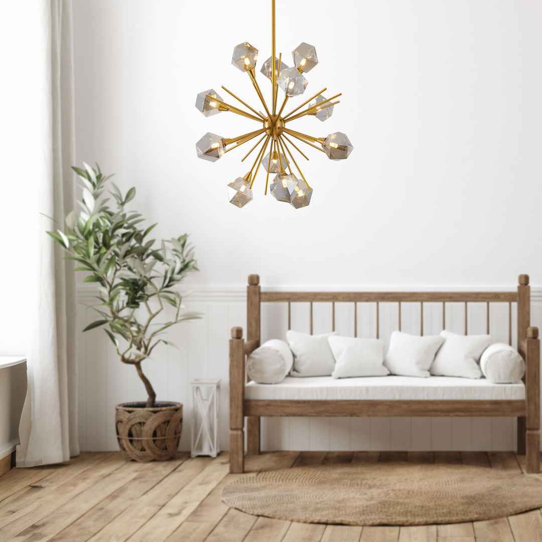 Lexington House  12 Light Chandelier  Gold