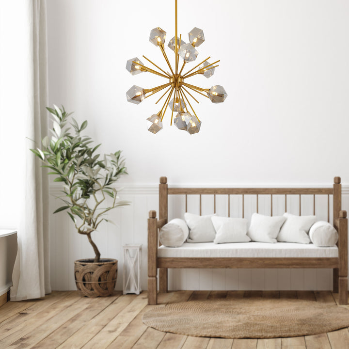 Lexington House  12 Light Chandelier  Gold