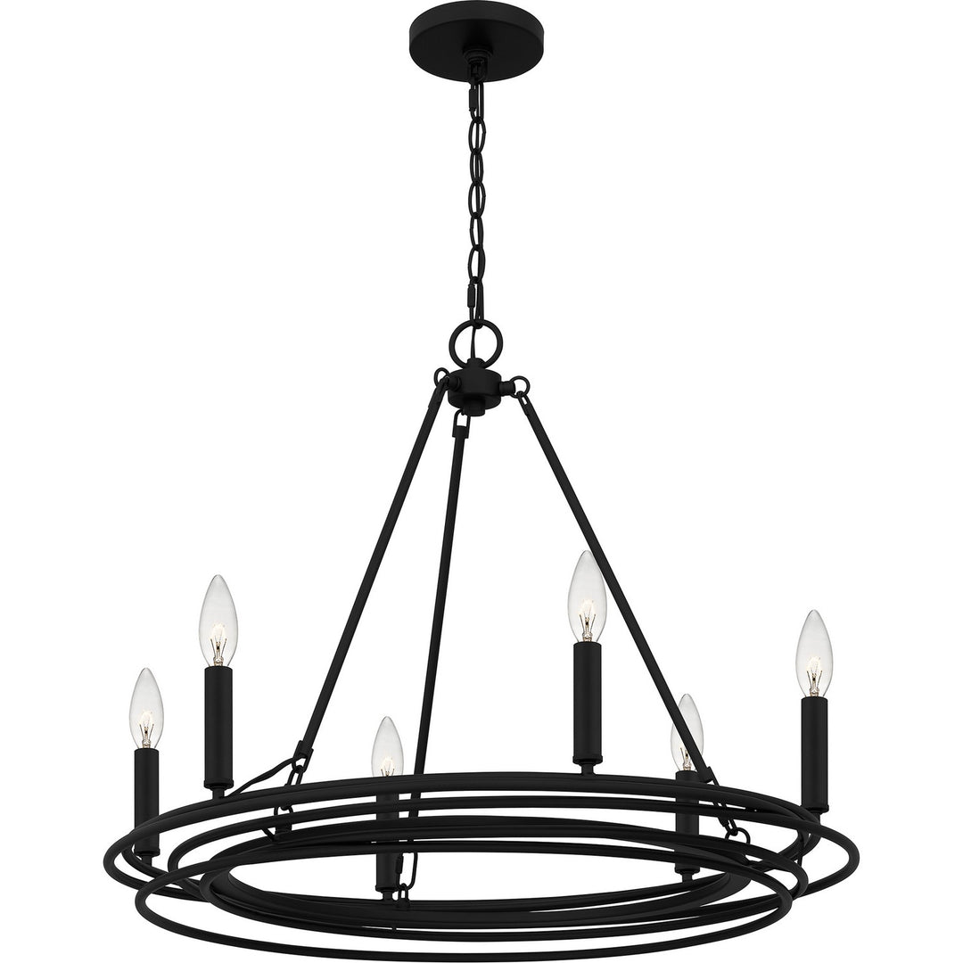 Quoizel - CPE5025MBK - Six Light Chandelier - Calliope - Matte Black