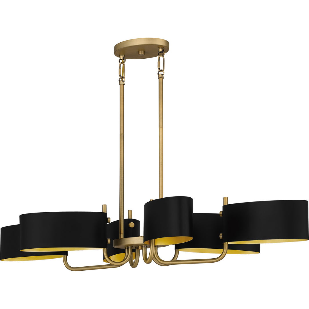 Quoizel - MAD641AB - Six Light Linear Chandelier - Madden - Aged Brass