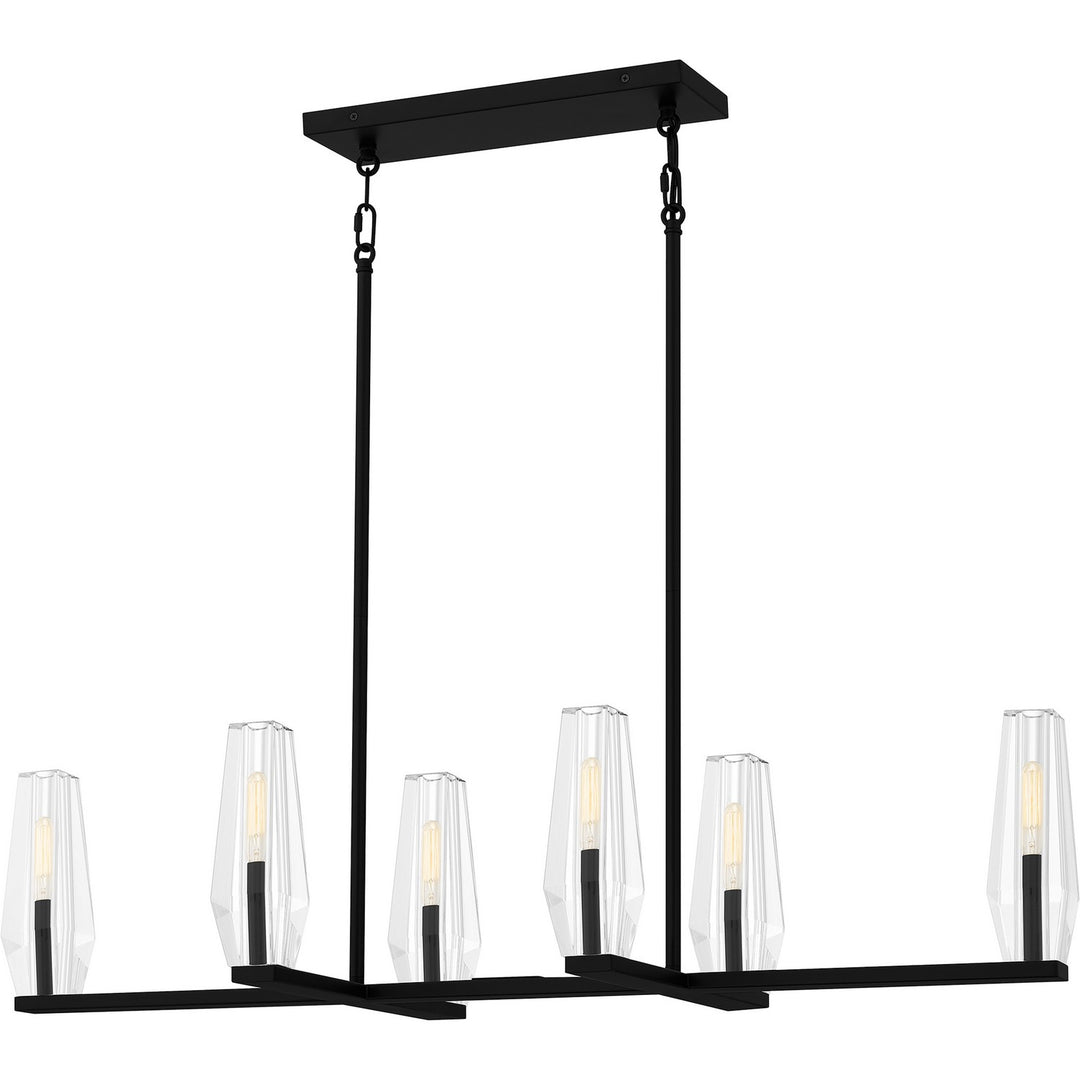 Quoizel - MUT640MBK - Six Light Linear Chandelier - Malamute - Matte Black