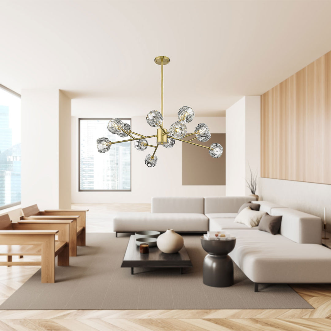 Lexington House  12 Light Chandelier  Gold