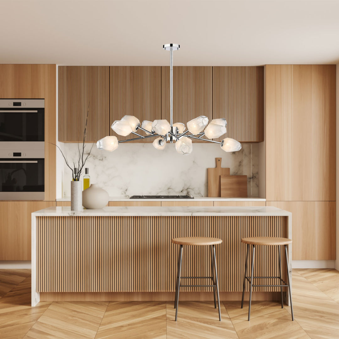 Lexington House  12 Light Chandelier  Chrome