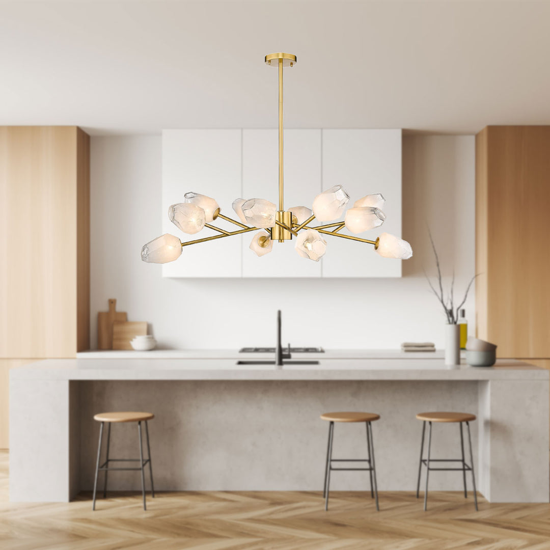 Lexington House  12 Light Chandelier  Gold