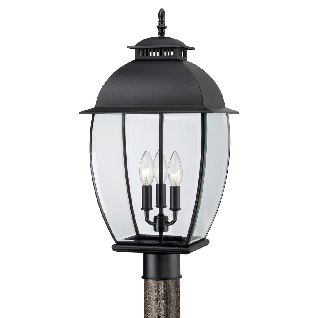 Quoizel - BAN9011K - Three Light Outdoor Post Lantern - Bain - Mystic Black