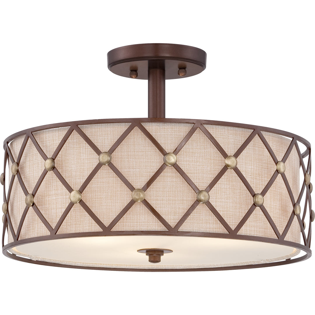 Quoizel - BWL1717CC - Three Light Semi-Flush Mount - Brown Lattice - Copper Canyon