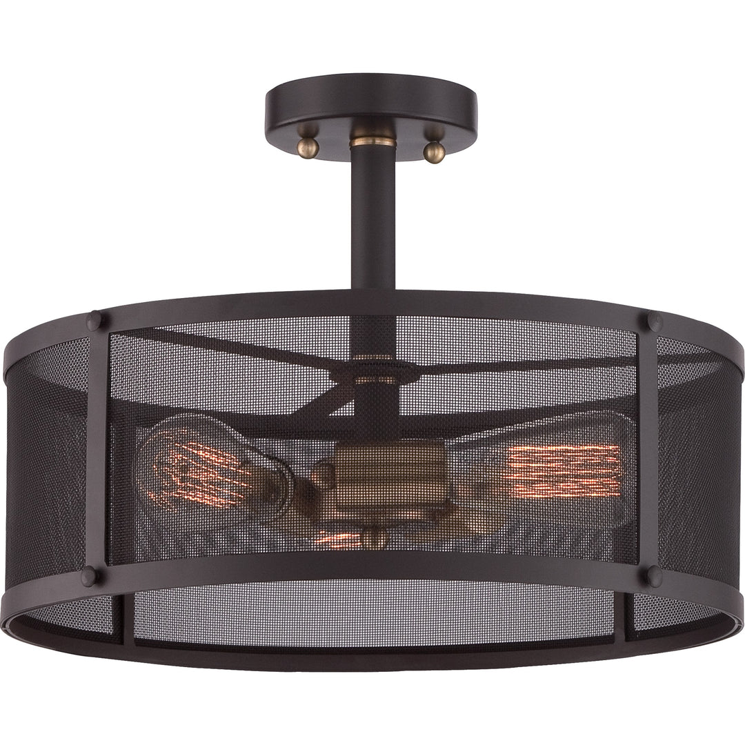 Quoizel - UST1716WT - Three Light Semi-Flush Mount - Union Station - Western Bronze