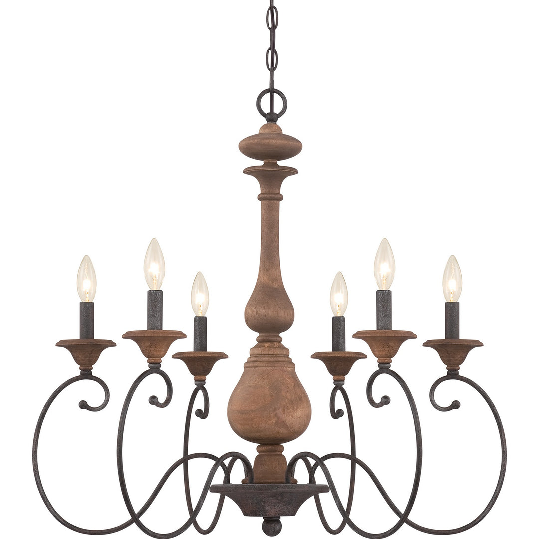 Quoizel - ABN5006RK - Six Light Chandelier - Auburn - Rustic Black