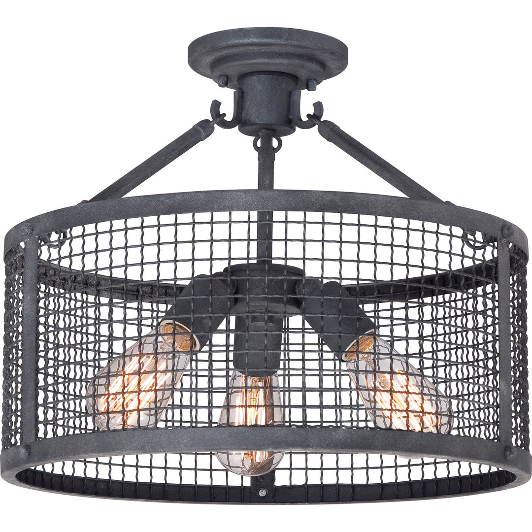 Quoizel - WLR1716MB - Three Light Semi-Flush Mount - Wilder - Mottled Black