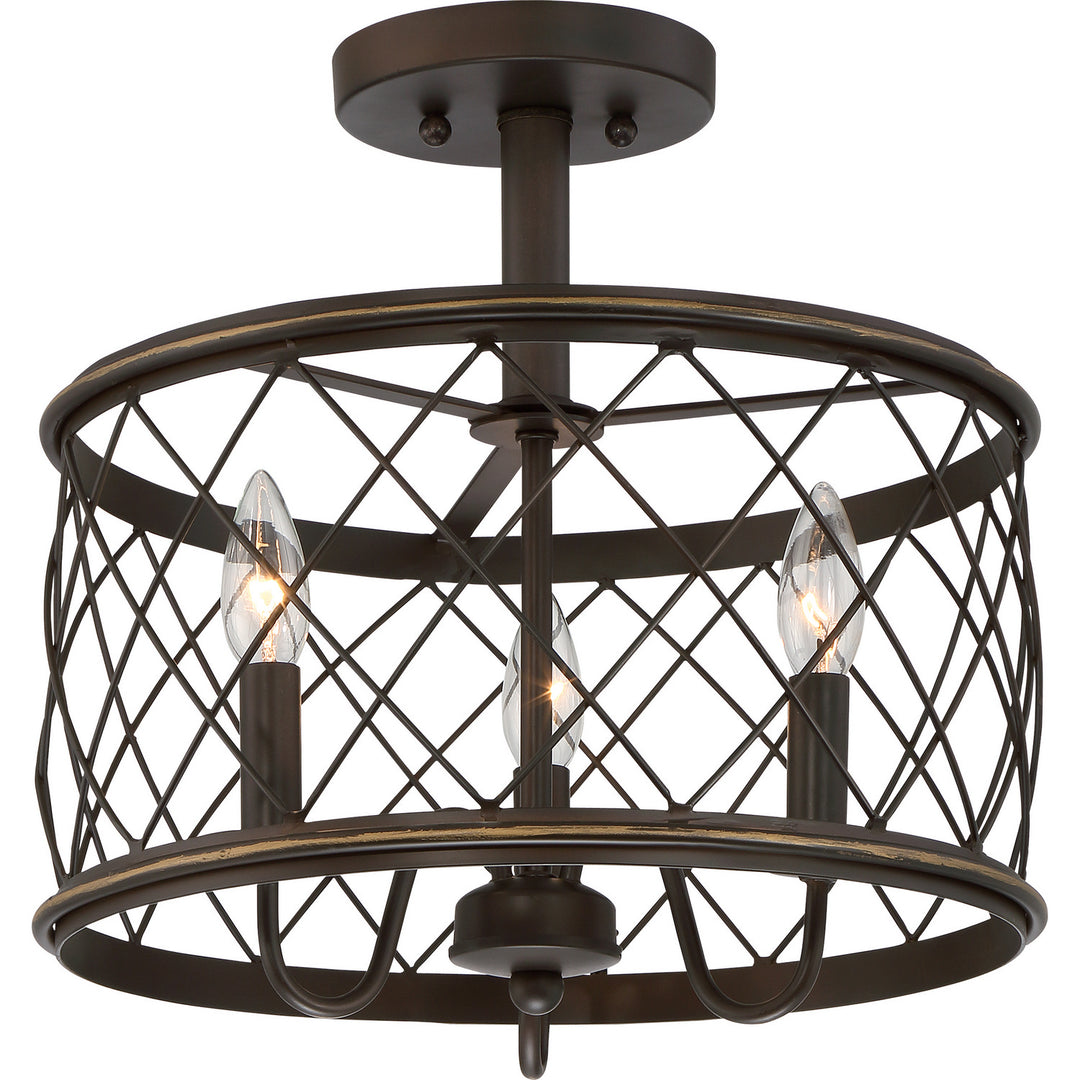 Quoizel - RDY1714PN - Three Light Semi-Flush Mount - Dury - Palladian Bronze