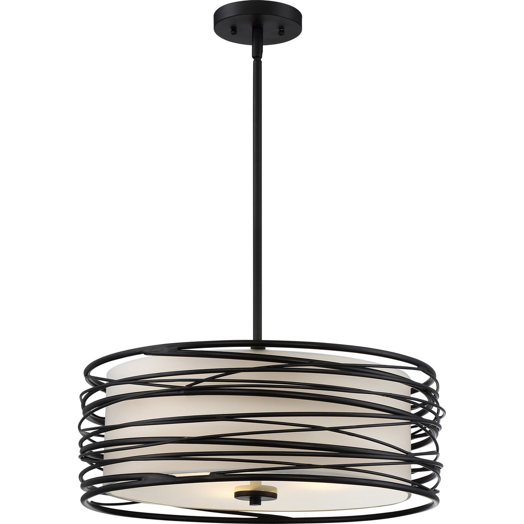 Quoizel - SPL2820K - Three Light Pendant - Spiral - Mystic Black