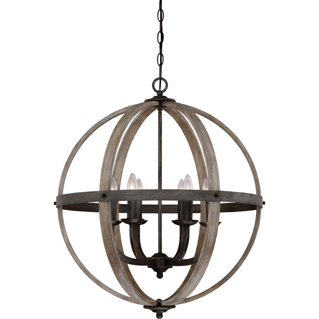 Quoizel - FSN5206RK - Six Light Foyer Pendant - Fusion - Rustic Black