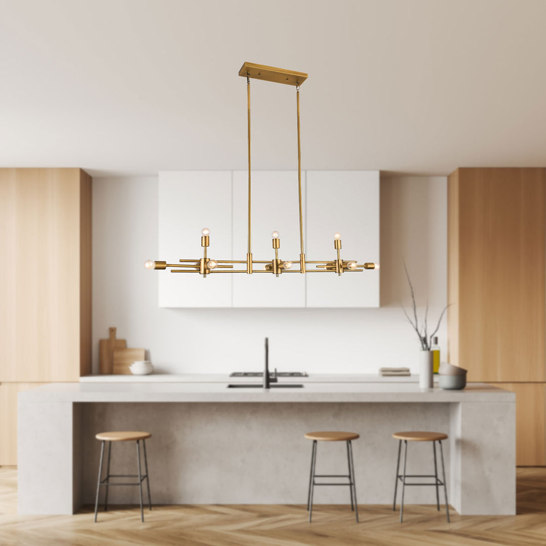 Lexington House  11 Light Chandelier  Matte Brass