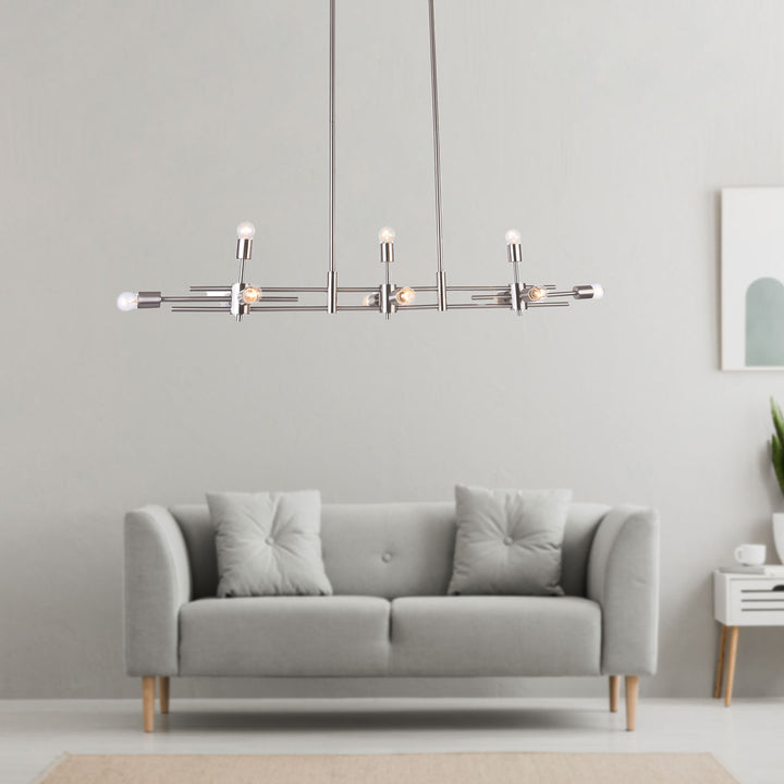 Lexington House  11 Light Chandelier  Shiny Nickel