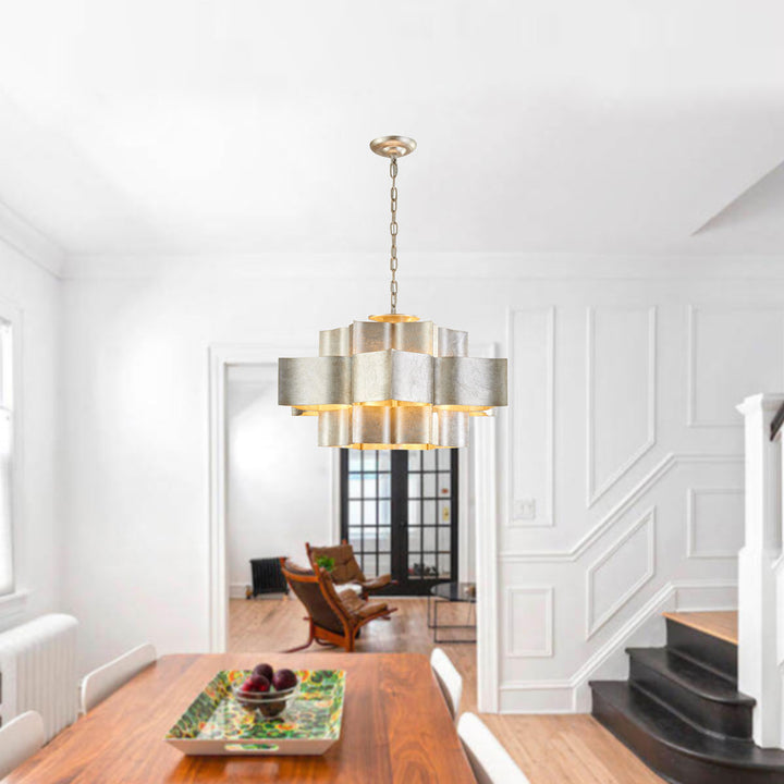 Lexington House  12 Light Chandelier  Chrome